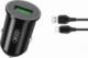 Ładowarka XO XO ładowarka samochodowa TZ12 QC 3.0 18W 1x USB czarna + kabel USB-C 1
