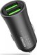 Ładowarka ŁADOWARKA SAMOCHODOWA 12W CZARNA DENMEN 2.4A 2400mAh DUAL FAST CHARGING DZ07 ALUMINIOWA 1
