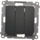 Kontakt-Simon Simon 54 Łącznik potrójny z podświetleniem LED (moduł) 10AX 250V szybkozłącza czarny mat DW31L.01/49 1