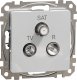 Schneider Electric Sedna Design, Gniazdo R/TV/SAT końcowe (4dB), srebrne aluminium 1