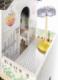 KIK Domek dla lalek drewniany MDF + mebelki 122cm XXL LED 14
