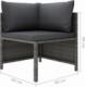 vidaXL vidaXL 2-częściowa sofa ogrodowa z poduszkami, szara, polirattan 5