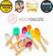 ECO RASCALS ECORASCALS Zestaw łyżeczek bambusowa z silikonową nakładką 3 SZT MIX (niebieska szara, zielona) one size 1