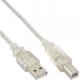 Kabel USB InLine USB-A - USB-B 0.5 m Przezroczysty (34505T) 1