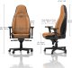 Fotel Noblechairs ICON z prawdziwej skóry - koniak/czarny (GAGC-091) 2