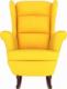 vidaXL vidaXL Fotel bujany z kauczukowymi nóżkami, żółty, aksamit 4