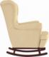 vidaXL vidaXL Fotel bujany z kauczukowymi nóżkami, kremowy, aksamit 5