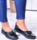 Pantofelek24 Czarne wkładane trampki slip on z kokardą /C1-2 10831 S190/ 38 2