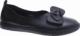 Pantofelek24 Czarne wkładane trampki slip on z kokardą /C1-2 10831 S190/ 38 5