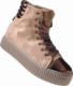 Pantofelek24 Wysokie jesienne trampki creepersy Brązowe /A8-2 6691 S194/ 37 2