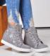 Szare sneakersy na niskim koturnie /A3-2 8010 S399/ 41 1