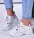 Sneakersy damskie z holograficznymi wstawkami Białe /C3-2 10685 W297/ 40 1