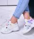 Sneakersy damskie z holograficznymi wstawkami Białe /C3-2 10685 W297/ 40 3