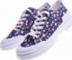 Wiązane trampki w kwiaty Navy /A7-3 11049 T498/ 38 5