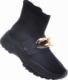 Wysokie trampki z łańcuchem Czarne /F2-2 11092 W392/ 37 3