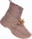 Wysokie trampki z łańcuchem Khaki /G2-3 11093 W392/ 40 5