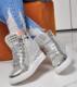 Pantofelek24 Błyszczące trampki sneakersy z kamieniami SREBRNE /E6-2 4230 T370/ 36 2