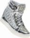 Pantofelek24 Błyszczące trampki sneakersy z kamieniami SREBRNE /E6-2 4230 T370/ 36 3