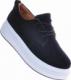 Pantofelek24 Sznurowane buty sportowe damskie na platformie Czarne /F9-2 10949 T381/ 38 4