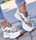 Pantofelek24 Beżowe buty sportowe z łańcuchem /F9-2 11227 T426/ 37 1