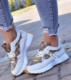Pantofelek24 Beżowe buty sportowe z łańcuchem /F9-2 11227 T426/ 40 1