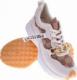 Pantofelek24 Beżowe buty sportowe z łańcuchem /F9-2 11227 T426/ 40 5