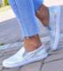 Wsuwane srebrne trampki slip on /G2-3 11195 T105/ 38 1