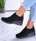 Czarne Trampki sneakersy na koturnie /B2-2 11298 T391/ 40 1
