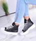 Wysokie trampki na grubym spodzie Czarne /G13-2 11462 W330/ 39 2