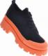 Czarno pomarańczowe trampki creepersy na platformie /F9-3 11324 T597/ 38 3