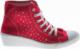 Czerwone trampki na niskim koturnie /E2-2 8470 S095/ 37 2