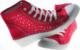 Czerwone trampki na niskim koturnie /E2-2 8470 S095/ 37 3