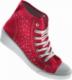 Czerwone trampki na niskim koturnie /E2-2 8470 S095/ 37 4