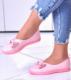 Pantofelek24 Różowe wkładane trampki slip on z kokardą /B6-2 10833 S190/ 39 2