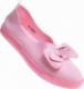 Pantofelek24 Różowe wkładane trampki slip on z kokardą /B6-2 10833 S190/ 38 2
