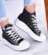 Pantofelek24 Czarne wysokie trampki damskie na platformie /G12-2 11461 W283/ 38 1