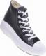Pantofelek24 Czarne wysokie trampki damskie na platformie /G12-2 11461 W283/ 38 3