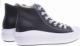 Pantofelek24 Czarne wysokie trampki damskie na platformie /G12-2 11461 W283/ 38 5