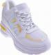 Wiązane białe sneakersy na koturnie /E3-2 11448 W295/ 41 10