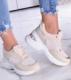 Wiązane beżowe sneakersy na koturnie /D9-2 11418 W498/ 40 1