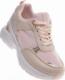 Wiązane beżowe sneakersy na koturnie /D9-2 11418 W498/ 40 2
