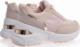 Wiązane beżowe sneakersy na koturnie /D9-2 11418 W498/ 40 6