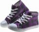 Wysokie damskie trampki z tkaniny w kratkę fioletowe /E5-2 7629 S097/ 37 2