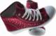 Bordowe trampki z cekinami na niskim koturnie /B5-2 8469 S095/ 37 7