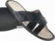 Pantofelek24 Skórzane męskie klapki domowe Czarne /F10-1 8410 S196/ 45 6