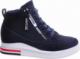 Granatowe sneakersy damskie na ukrytym koturnie /F6-3 10772 T690/ 39 2