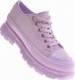 Pantofelek24 Sznurowane buty sportowe damskie na platformie fioletowe /B3-3 10912 W289/ 38 2