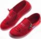 Pantofelek24 Zamszowe czerwone trampki slip on z ustami /E10-2 8425 S192/ 39 4
