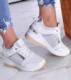 Białe trampki sneakersy na koturnie /E3-2 11565 W498 41 1