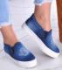 Pantofelek24 Wszuna tenisówki slip on na platformie Granatowe /D7-1 11383 T162/ 36 1